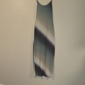 See You Monday Gradient Dress - Dark Gray, Green, White
